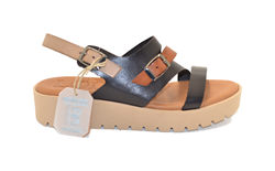 ALMAGRO SANDALO IN PELLE VAQUETILLA PISO COMBI NEGRO